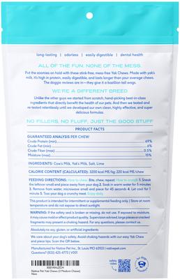 Yak Dental Chews Himalayan Cheese Medium Dog Treats, 8-oz bag, 3 count