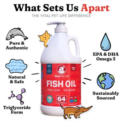 Fish Oil Skin & Coat Health Liquid Cat & Dog Supplement, 64-fl oz bottle