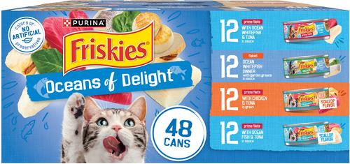 Oceans of Delight Variety Pack Canned Cat Food, 5.5-oz can, case of 48
