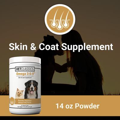 Omega 3-6-9 Skin & Coat Supplement Powder Dog & Cat Supplement, 14-oz bottle