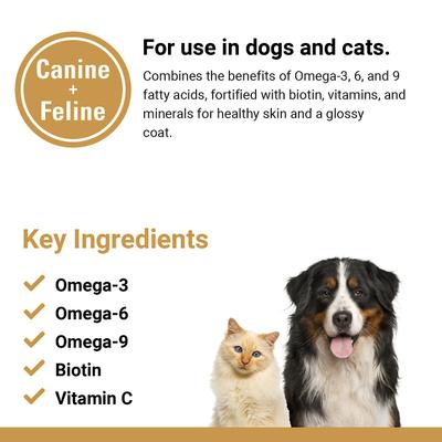 Omega 3-6-9 Skin & Coat Supplement Powder Dog & Cat Supplement, 14-oz bottle