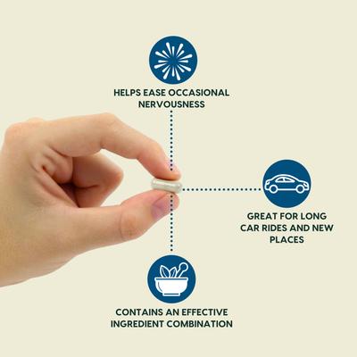 Happy Traveler Capsule Calming Supplement for Dogs & Cats, 30 capsules