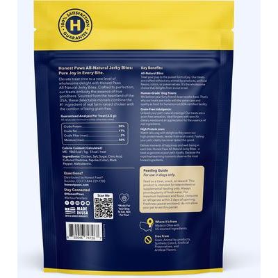 Premios para perros Jerky Bites con sabor a pollo, sin cereales, bolsa de 7.8 oz