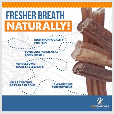 Jumbo 6-inch Bully Sticks Dog Treats, 3 count