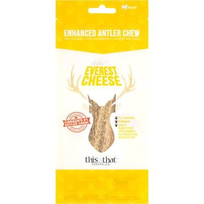 North Country Natural Shed Everest Cheese - Golosina masticable para perros con asta de alce partida y mejorada, tamaño pequeño