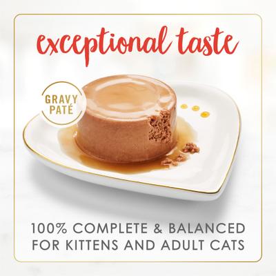 Comida húmeda para gatos Gravy Lovers Beef Feast Pate, lata de 3 oz, caja de 24