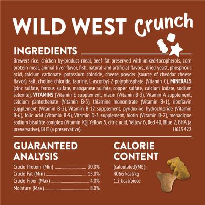 Galletas crujientes para gatos Party Mix con sabor a Wild West Crunch, bolsa de 2.1 oz