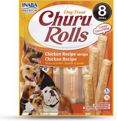 Churu Rolls Chicken Recipe Grain-Free Soft & Chewy Dog Treats, 0.42-oz, pack of 8