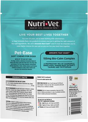 Pet-Ease Soft Chews Calming Supplement for Dogs, 6-oz bag