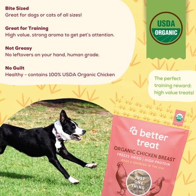 Organic Freeze-Dried Chicken Breast Dog & Cat Treats, 2-oz bag