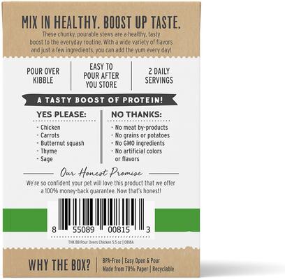 Bundle: Variety Pack - The Honest Kitchen Bone Broth POUR OVERS Chicken Stew Wet Dog Food Topper, 5.5-oz, case of 12, Turkey & Salmon & Beef Flavors