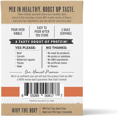 Bundle: Variety Pack - The Honest Kitchen Bone Broth POUR OVERS Chicken Stew Wet Dog Food Topper, 5.5-oz, case of 12, Turkey & Salmon & Beef Flavors