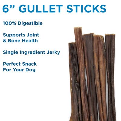 Beef Gullet Sticks Dog Chews, 6-in, 25 count