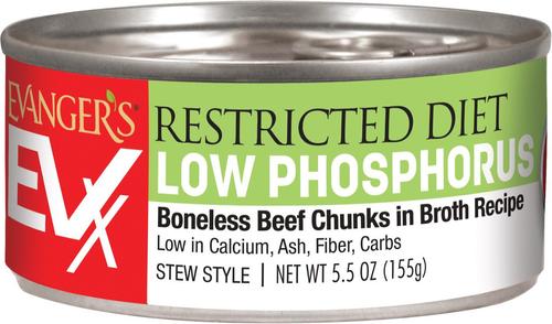 EVX Restricted Diet Low Phosphorus Beef Chunks in Broth Recipe Canned Cat Food, 5-oz, case of 24