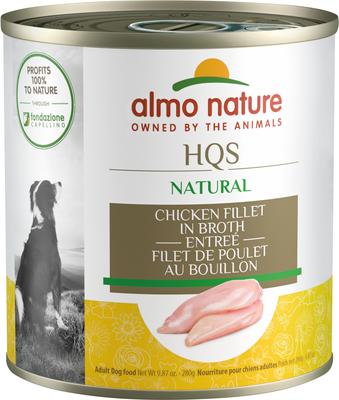 HQS Natural Tuna Fillet Canned Dog Food, 9.87-oz can, case of 12