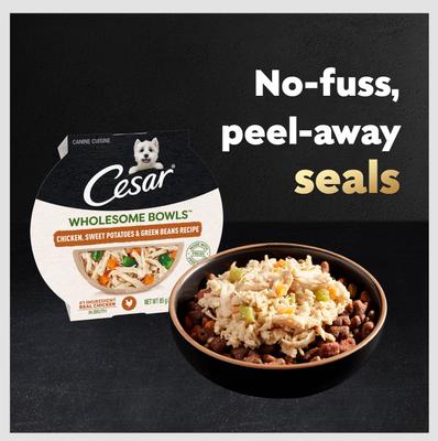 Wholesome Bowls Chicken Recipe & Chicken, Sweet Potato, Green Beans Recipe Variety Pack Small Breed Adult Wet Dog Food, 3-oz tray, case of 12