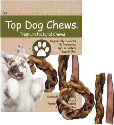 Golosinas para perros de 6 pulgadas de carne de res Bully Stick, 3 unidades