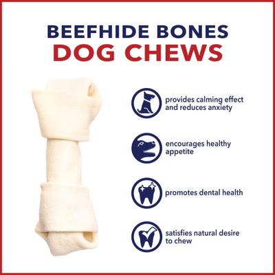 Beefhide 4 to 5-inch Natural Flavored Dog Bones, 8 count