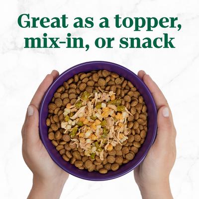 So Simple Meal Complement - Alimento húmedo para perros adultos sin cereales, con receta de pollo y pato en caldo de huesos, bandeja de 2 oz, caja de 10