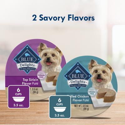 Divine Delights Pate Variety Pack Top Sirloin & Grilled Chicken Flavor Dog Food Trays, 3.5-oz, case of 12