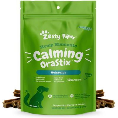 Hemp Elements Orastix, Masticables de Cañamo dentales, calmantes, sabor Menta, Perros. 355 mg
