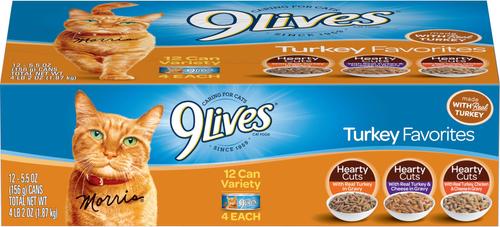 Turkey Favorites Variety Pack Wet Cat Food, 5.5-oz can, case of 12