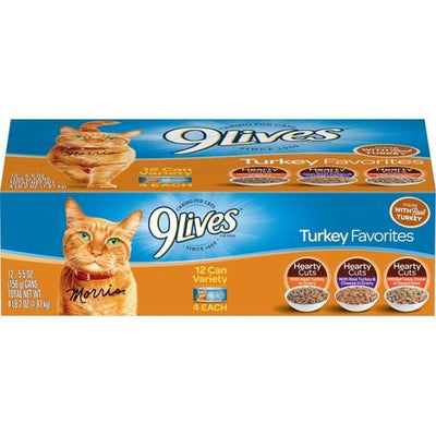 Alimento húmedo para gatos Turkey Favorites Variety Pack, lata de 5.5 oz, caja de 12