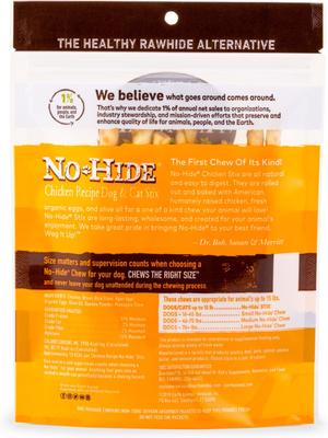 Bundle: Earth Animal No-Hide Stix Long Lasting Natural Rawhide Alternative Salmon Recipe Dog & Cat Treats, 10 count + Chicken Recipe, 10 count + Beef Recipe Chew, 10 count