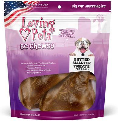 Be Chewsy Pig Ear Dog Treat, 13.75-oz bag, 10 count