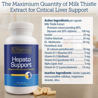 Hepato Support Liver Supplement for Cats & Dogs, 180 count