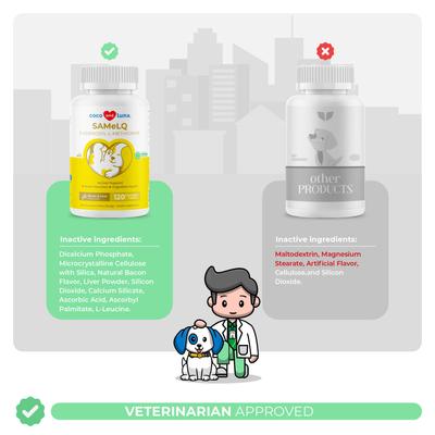 Coco and Luna SAMeLq Bacon & Liver Flavor Dog Supplement, 120 count