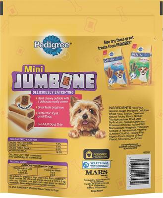 Mini Jumbone Real Beef Flavor Dog Treats, 105 count