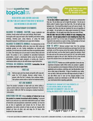 Guardian Pro Flea & Tick Topical Cat Treatment, over 6-lb, 3 count
