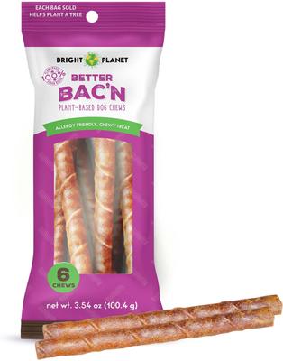 Better Bac'n Plant-Based Bacon Flavor Dog Chews, 6 count