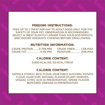 Better Bac'n Plant-Based Bacon Flavor Dog Chews, 6 count