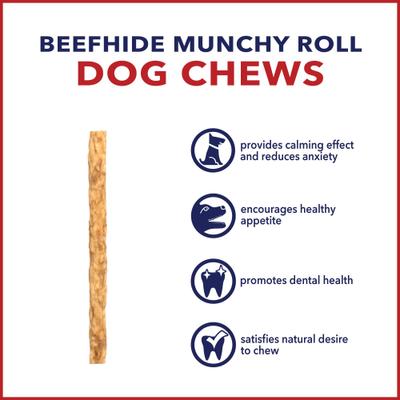 Beefhide Munchy Mini Rolls 5-inch Chicken Flavored Dog Hard Chews, 1.5-lb bag