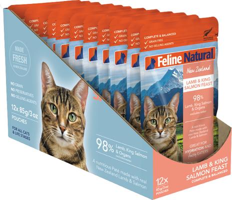 Lamb & King Salmon Grain-Free Wet Cat Food, 3-oz pouch, case of 12