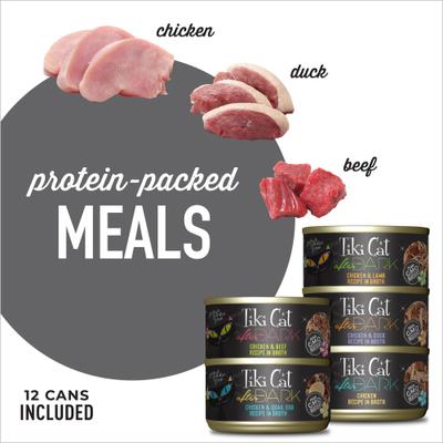 Bundle: Tiki Cat Luau Variety Pack Grain-Free Canned Cat Food, 2.8-oz, case of 12 + Tiki Cat After Dark Variety Pack Canned Cat Food, 2.8-oz, case of 12