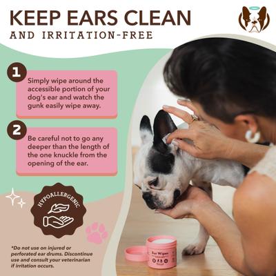 Ear Dog Grooming Wipes, 50 count