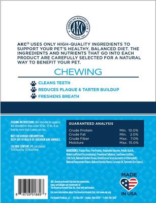 AKC Natural Dental Chews Dog Treats, Large, 4 count