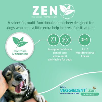 C.E.T. VeggieDent Zen Dental Chews for Large Dogs, over 66-lbs, 30 count