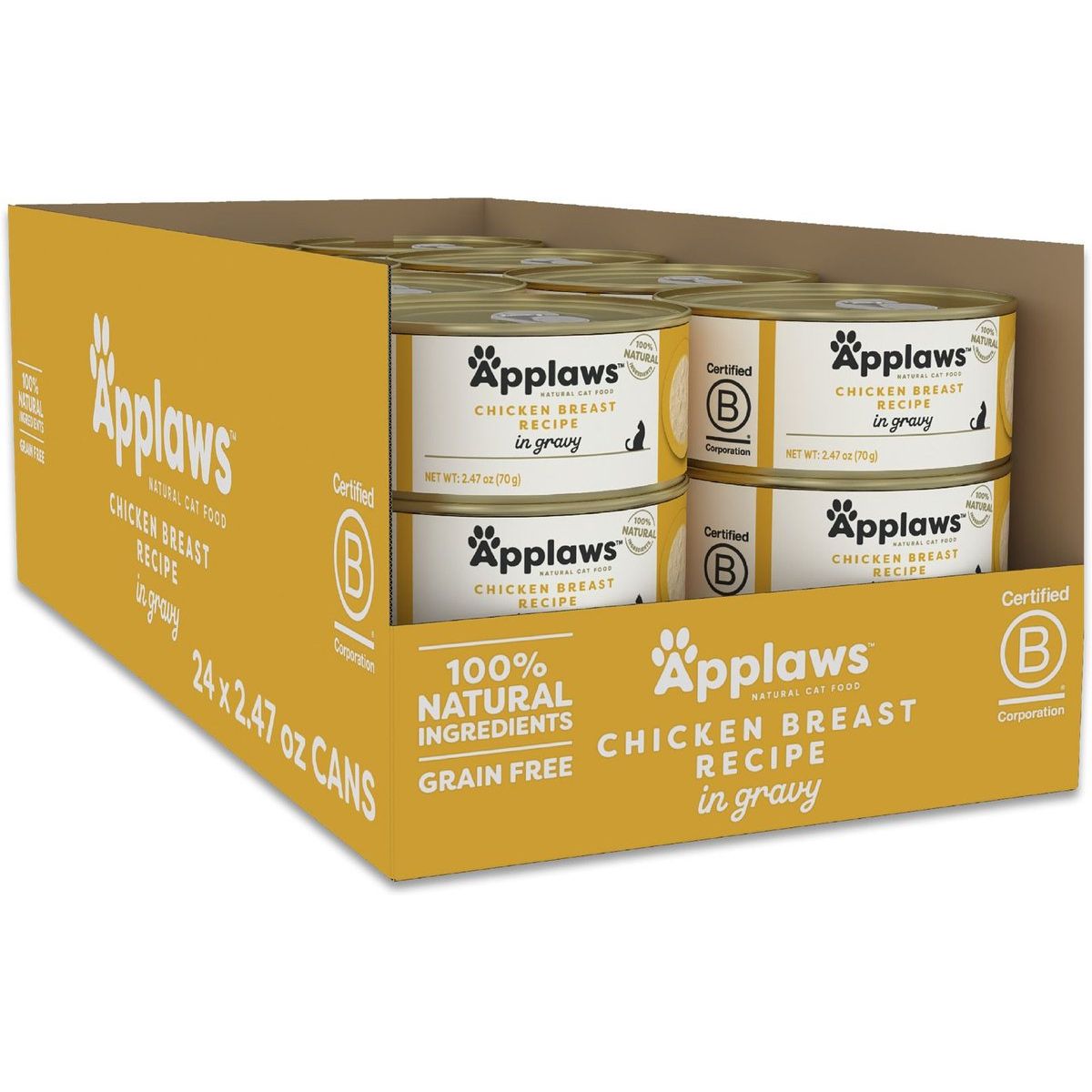 Alimento Húmedo, Pechuga de Pollo en Gravy. 70 g, caja de 24. - Applaws