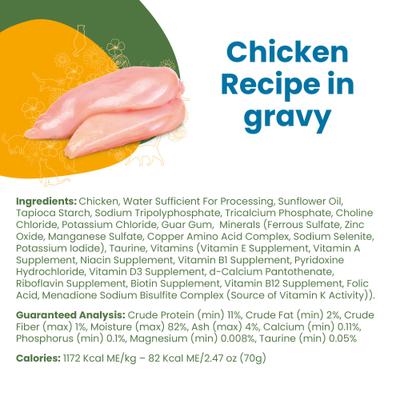 Classic Complete Chicken Recipe in Gravy Grain-Free Wet Cat Food, 2.47-oz can, case of 12