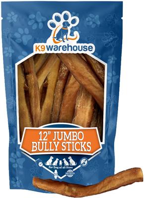 Golosinas para perros Bully Sticks Jumbo de 12 pulgadas, 3 unidades