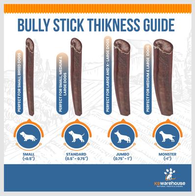 Jumbo 12-inch Bully Sticks Dog Treats, 3 count