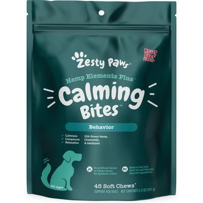 Hemp Elements Calming Bites, Extracto de Cáñamo de Amplio Espectro, Calmante, sabor Rost beef. 45 chews