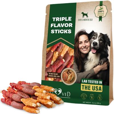 Natural Pet Dried Snacks Triple Duck, Chicken & Meat Flavor Human Grade Grain-Free Rawhide Dog Chews, 10.6-lb bag