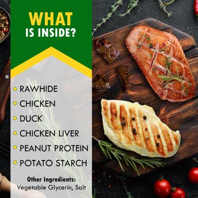 Natural Pet Dried Snacks Triple Duck, Chicken & Meat Flavor Human Grade Grain-Free Rawhide Dog Chews, 10.6-lb bag