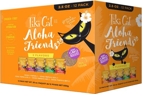 Aloha Friends Chicken, Pumpkin & Lamb Recipe in Broth Grain-Free Wet Cat Food, 2.5-oz pouch, case of 12