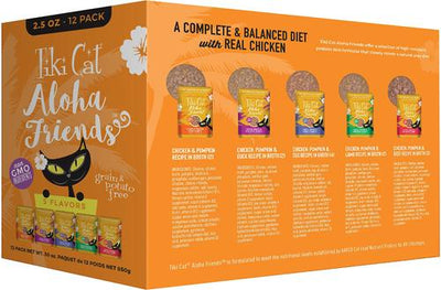 Aloha Friends Variety Pack Grain-Free Wet Cat Food, 2.5-oz pouch, case of 12